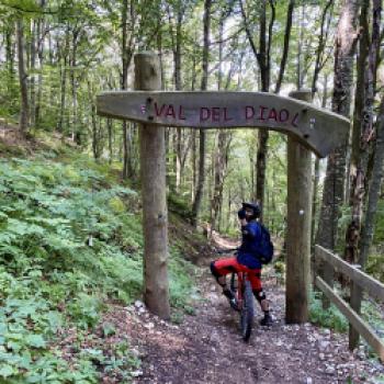 Der Beginn des ofiziellen Downhill-Trails Val del Diaol - (c) Christine Kroll