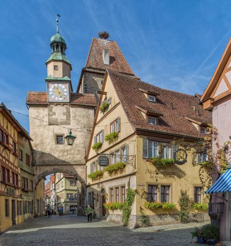 Am Markusturm in Rothenburg ob der Tauber - (c) Archiv Fränkischer WasserRadweg und Partner/Rothenburger Tourismus Service/W. Pfitzinger