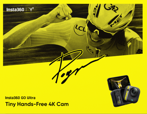 Insta360 und Tadej Pogačar stellen die GO Ultra Limited Edition vor  Das POV-Erlebnis eines Champions - (c) Insta360